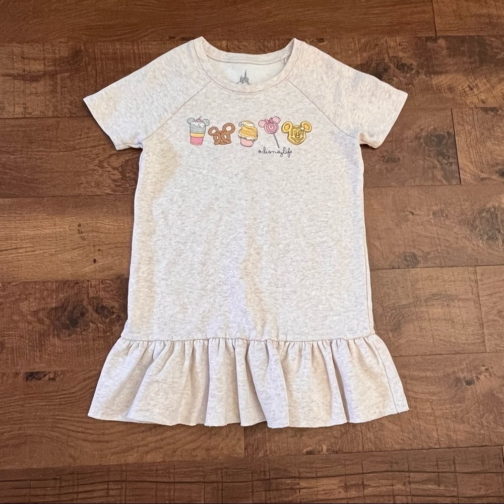 Disney parks snack dress girls Sz large #disneylife ruffle oatmeal color - Picture 2 of 6